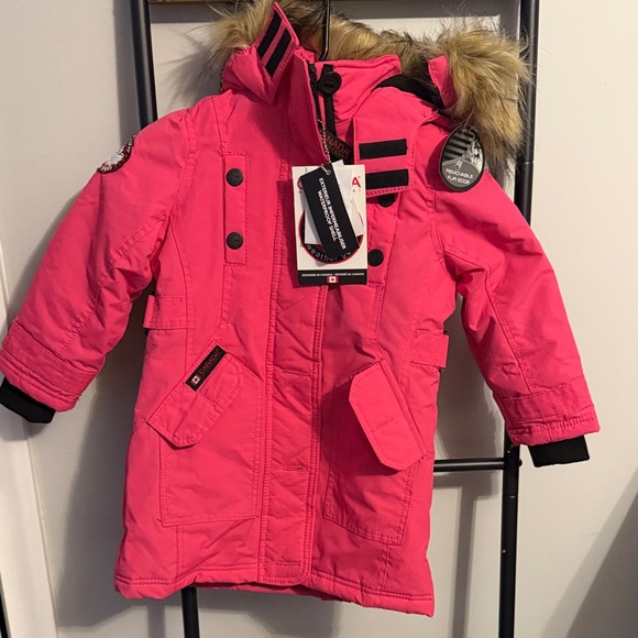 Canada Weathergear Other - Stylish Pink Kids Puffer Coat with Faux Fur Hood